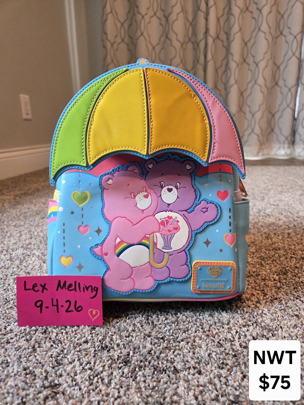 Care Bears Rainbow Umbrella Kids Backpack - Blue/Pink